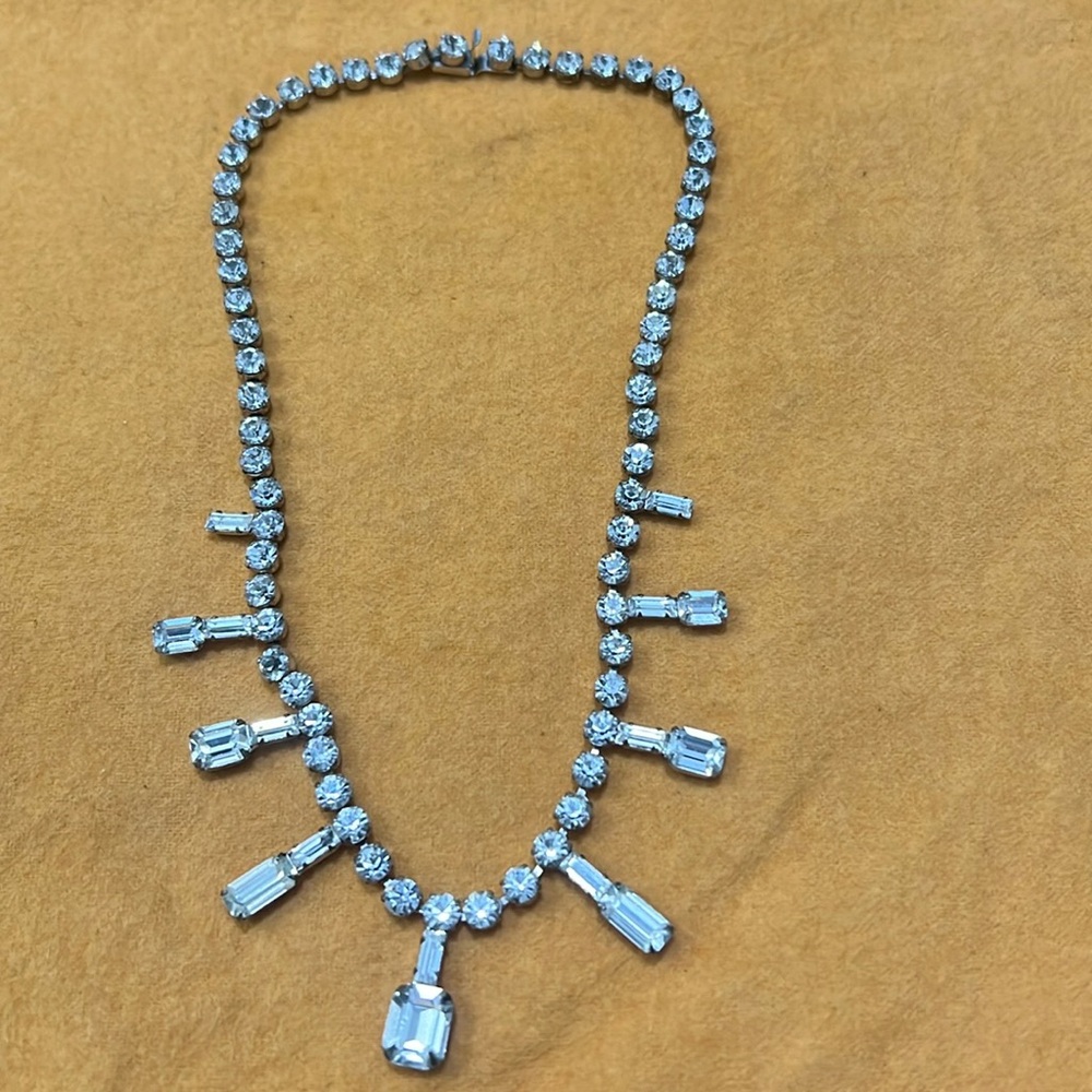 Jay Flex Sterling Silver Rhenistones Necklace